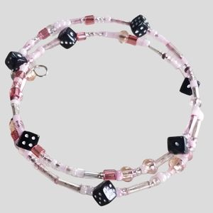 Hand Crafted Dice Beaded Wrap Bracelet One Size